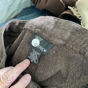 First Option Men's Herringbone Brown Dress Pants